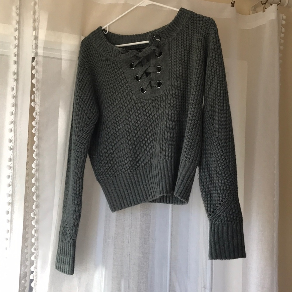 Dark green knit sweater